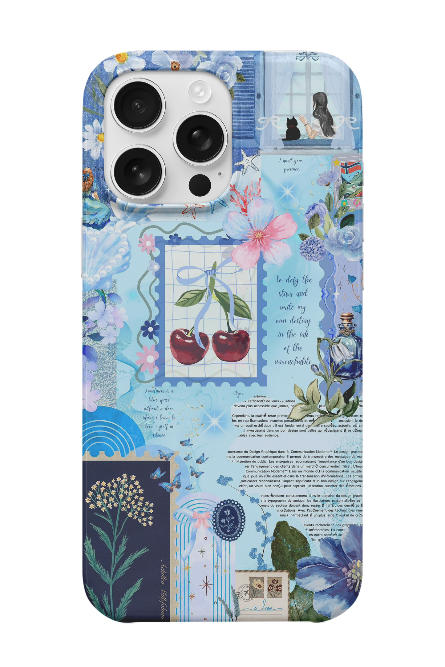 Blue Cherry Telefon Kılıfı