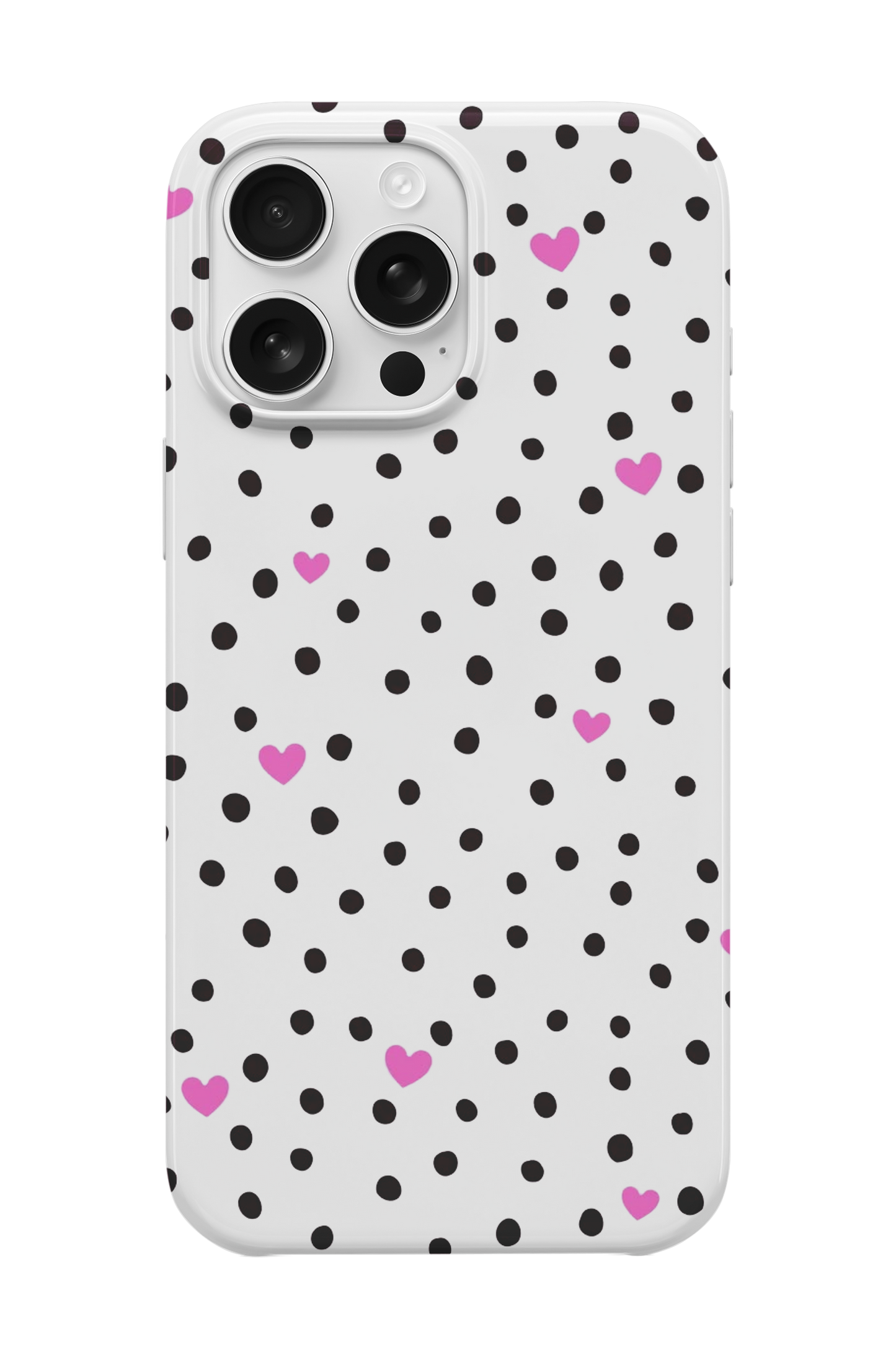 Pembe Kalp Puantiye Telefon Kılıfı