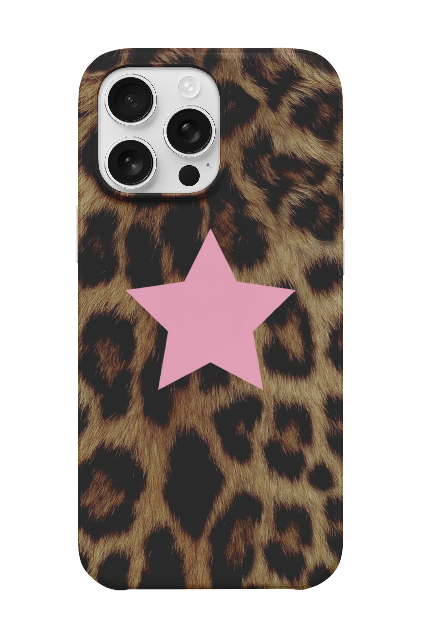 Pembe Yıldız Leopar Telefon Kılıfı