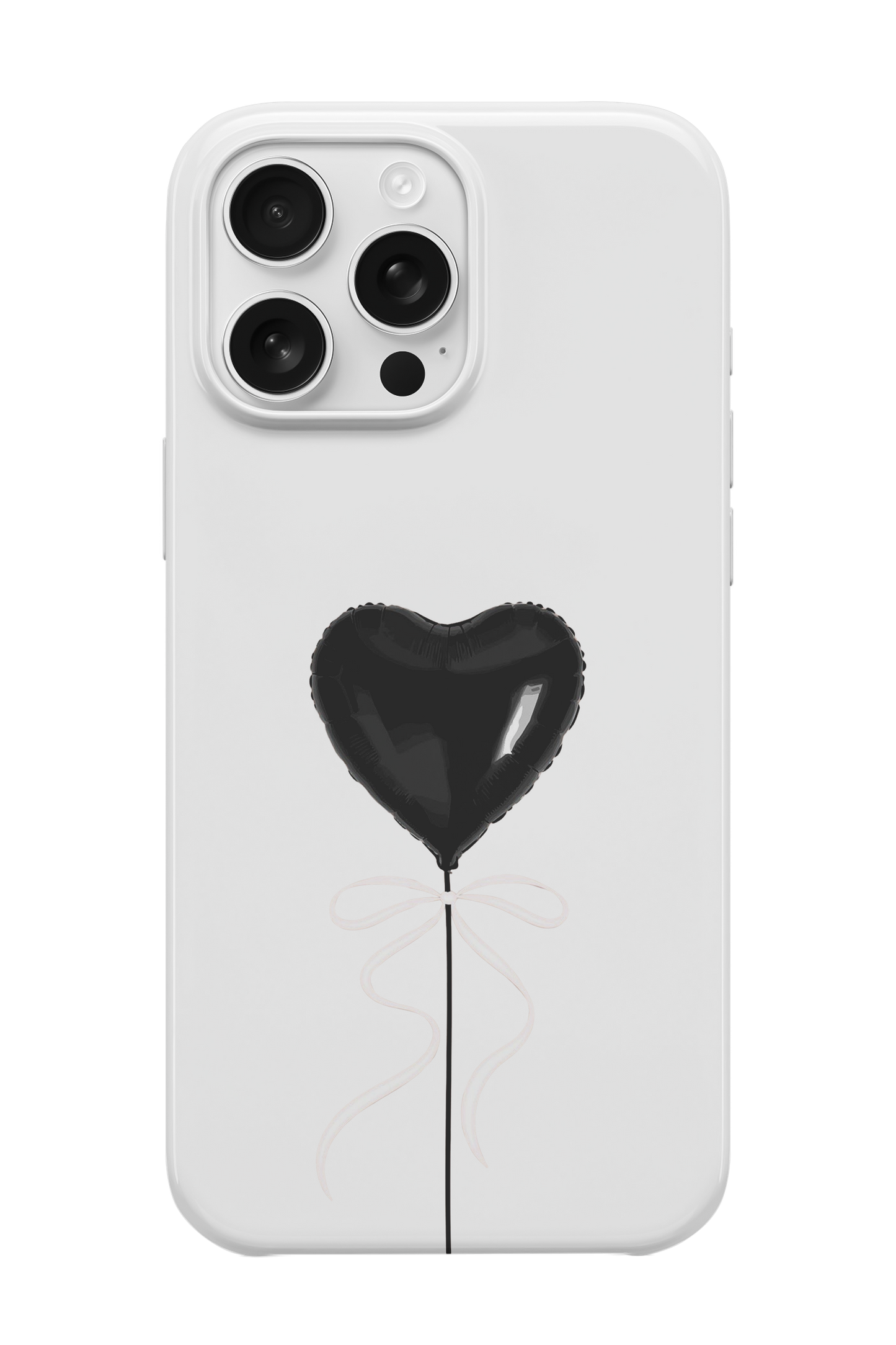 Siyah Balon Kalp Telefon Kılıfı