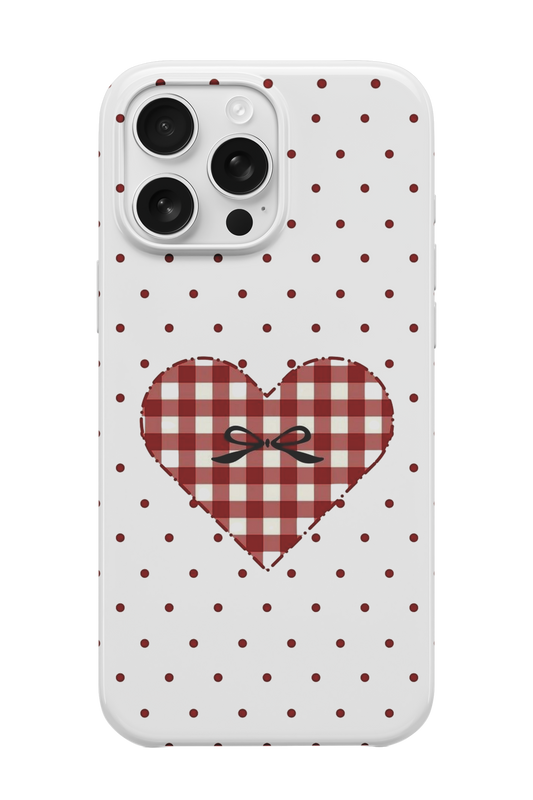 Kırmızı Kalp Puantiye Telefon Kılıfı