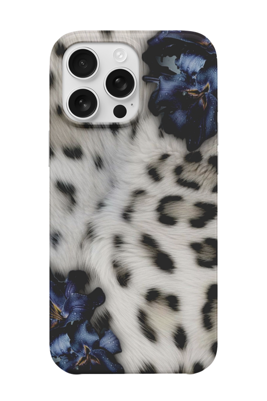 Mavi Çiçek Leopar Telefon Kılıfı