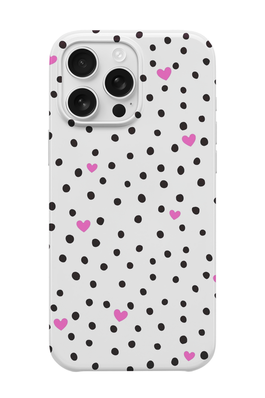 Pembe Kalp Puantiye Telefon Kılıfı
