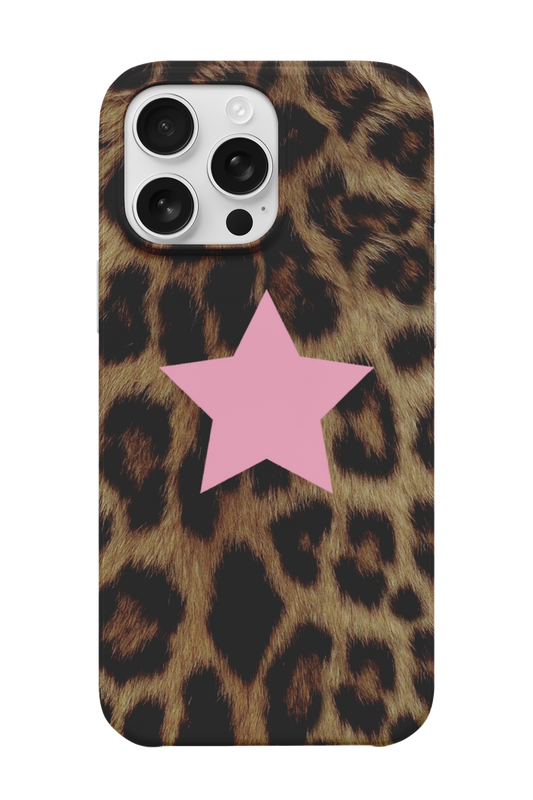 Pembe Yıldız Leopar Telefon Kılıfı