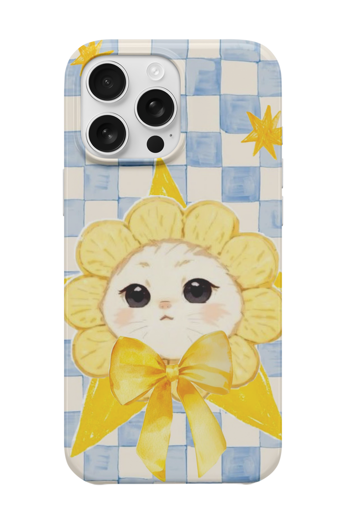 Sarı Kurdeleli Kedi Telefon Kılıfı
